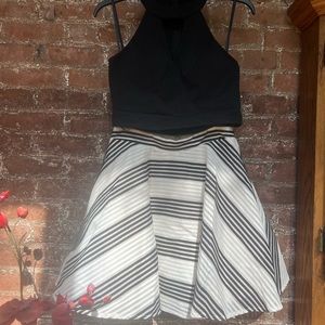 Two Piece Black and White Dress